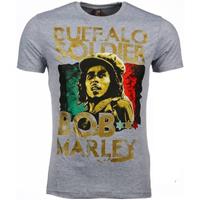 Mascherano T-shirt Korte Mouw T-shirt - Bob Marley Buffalo Soldier Print