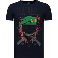 Local Fanatic T-shirt Korte Mouw  Skull Rebel Rhinestone