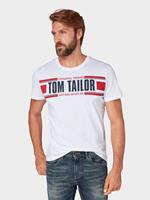 Tom Tailor T-shirt met logoprint, White