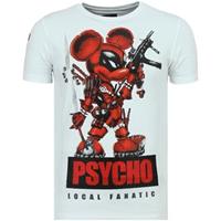 Local Fanatic T-shirt Korte Mouw Psycho Mouse - Leuke T shirt Mannen - 6321W