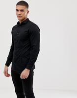 Jack & Jones - Premium super slim-fit net overhemd met stretch in zwart - Zwart