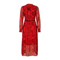 Comma Kleid, mittellang, lange Ärmel, Schlangenoptik, für Damen, rot