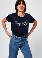 TOMMY HILFIGER T-Shirt »HERITAGE CREW NECK GRAPHIC TEE« mit Tommy Hilfiger Script Logo-Schriftzug & Logo-Flag am Saum