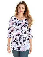 Your look for less! Blouse, wit/roze geprint