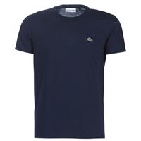 Lacoste Herren-Rundhals-Shirt aus Pima-Baumwolljersey - Navy Blau 