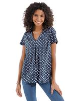 Your look for less! Blouse, marine geprint
