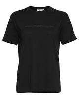 MOSS COPENHAGEN T-Shirt "Liv", uni, Front-Branding, Kurzarm, für Damen, schwarz