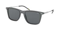 Polo Ralph Lauren Rechthoek Heren Transparant Shiny Grey Zonnebril | Sunglasses