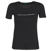 United Colors of Benetton T-Shirt, mit glitzerndem Label-Print vorn