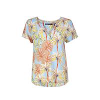 Expresso top met all over print blauw/multi