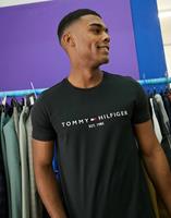 tommyhilfiger Tommy Hilfiger - T-shirt met geborduurde vlaglogo in zwart