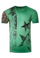Rusty Neal T-Shirt mit V-Neck Ausschnitt, Grün