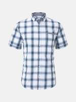 Tom Tailor Blusen & Shirts Kariertes Kurzarmhemd, blue white shadow check