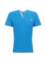 Tom Tailor T-Shirt Gestreiftes Henley-T-Shirt, blue fine stripe