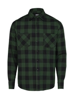 Urban Classics Langarmhemd Checked Flanell, black/forest