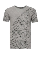 Cipo & Baxx Asymmetrisch T-Shirt mit Buchstabenaufdruck, Grey