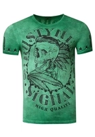 Rusty Neal T-Shirt mit stylischem Totenkopf-Print, Grün