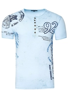 Rusty Neal T-Shirt mit seitlichem Print, Blau