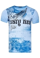 Rusty Neal T-Shirt mit Adler-Print, Blau