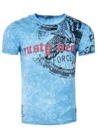 Rusty Neal T-Shirt mit eindrucksvollem Print, Blau
