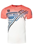Rusty Neal T-Shirt mit modernem Print, Koralle