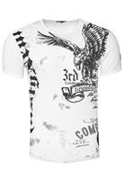 Rusty Neal T-Shirt mit Adler-Print, Weiß