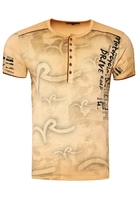 Rusty Neal T-Shirt mit modernem Print, Camel