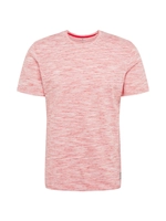 Tom Tailor T-Shirt, Rundhals-Ausschnitt, meliert, Logo Patch vorn, bequem, für Herren, 21317 RED OFFWHIT