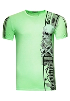 Rusty Neal Herren T-Shirt im verwaschenen Look, Neon Grün