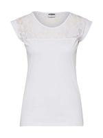 urbanclassics Urban Classics Frauen T-Shirt Ladies Top Laces in weiß