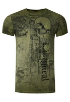 Rusty Neal T-Shirt mit All Over Print, Khaki