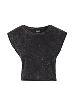 urbanclassics Urban Classics Frauen T-Shirt Short Acid Wash in schwarz