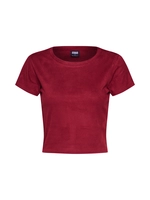 urbanclassics Urban Classics Frauen T-Shirt Ladies Cropped Peached Rib in rot