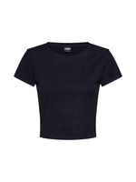urbanclassics Urban Classics Frauen T-Shirt Ladies Cropped Peached Rib in schwarz