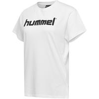 hummel hmlGO Baumwoll Logo T-Shirt Damen kurzarm white