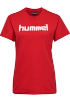 hummel hmlGO Baumwoll Logo T-Shirt Damen kurzarm true red
