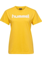 hummel hmlGO Baumwoll Logo T-Shirt Damen kurzarm sports yellow