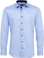 eterna Heren Overhemd Blauw Oxford Cutaway Slim Fit