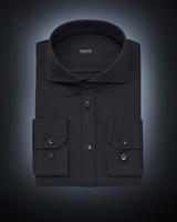 desoto Luxury Line Heren Overhemd Zwart Cutaway Jersey Slim Fit