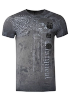 Rusty Neal T-Shirt mit All Over Print, Anthrazit