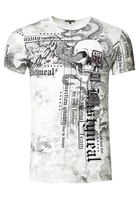 Rusty Neal T-Shirt mit All Over Print, Weiß