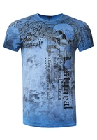 Rusty Neal T-Shirt mit All Over Print, Blau
