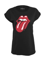 Merchcode Frauen T-Shirt Rolling Stones Tongue in schwarz
