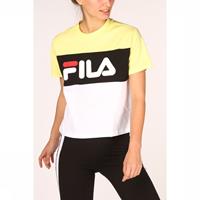 Fila T-Shirt Damen ALLISON TEE 682125 Mehrfarbig A478 Limelight-Bright White-Black