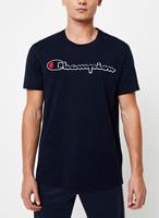 Champion Herren T-Shirt - Crew Neck, Rundhals, Cotton, großes Logo, einfarbig, Blau