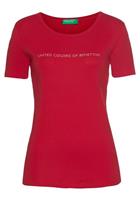United Colors of Benetton T-Shirt mit glitzerndem Label-Print vorne