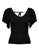 Only T-Shirt Onlleelo Back Pullover für Damen, schwarz