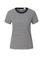 Levi's T-Shirt, Logo-Stitching, Ringel, für Damen, dunkelgrau/weiß
