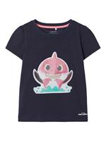 Name It T-Shirt »Name It Mädchen Kurzarm-Shirt "Baby Shark" in blau« (1-tlg) mit Frontprint