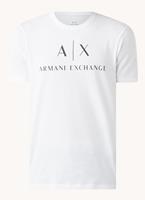 EMPORIO ARMANI Herren T-Shirt - Schriftzug, Rundhals, Cotton Stretch, Weiß